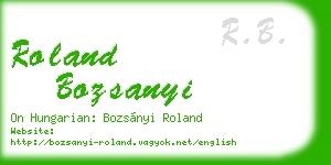 roland bozsanyi business card